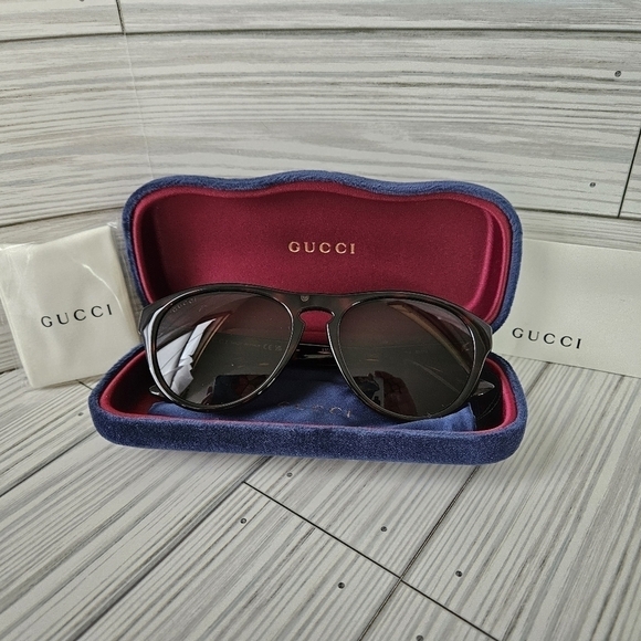 Gucci GG0747s 003 Round Sunglasses In Havana Green and Tortoise Shell NWT - Picture 8 of 10